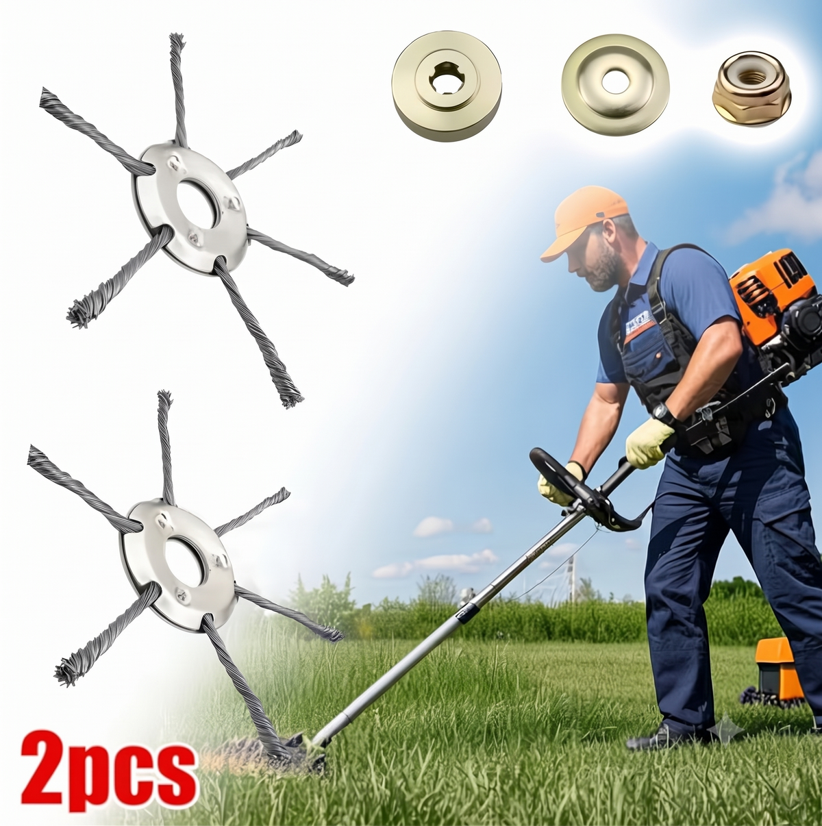 π₯ 30% OFF | BUY 6 GET 3 FREE π¨βπΎ 6 Inch Steel Wire Brush Cutter Trimmer Head