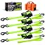 13FT Retractable Ratchet Tie Down Straps, Heavy Duty Self-Retracting Cargo Straps for Truck, Trailer, Motorcycle & Moving