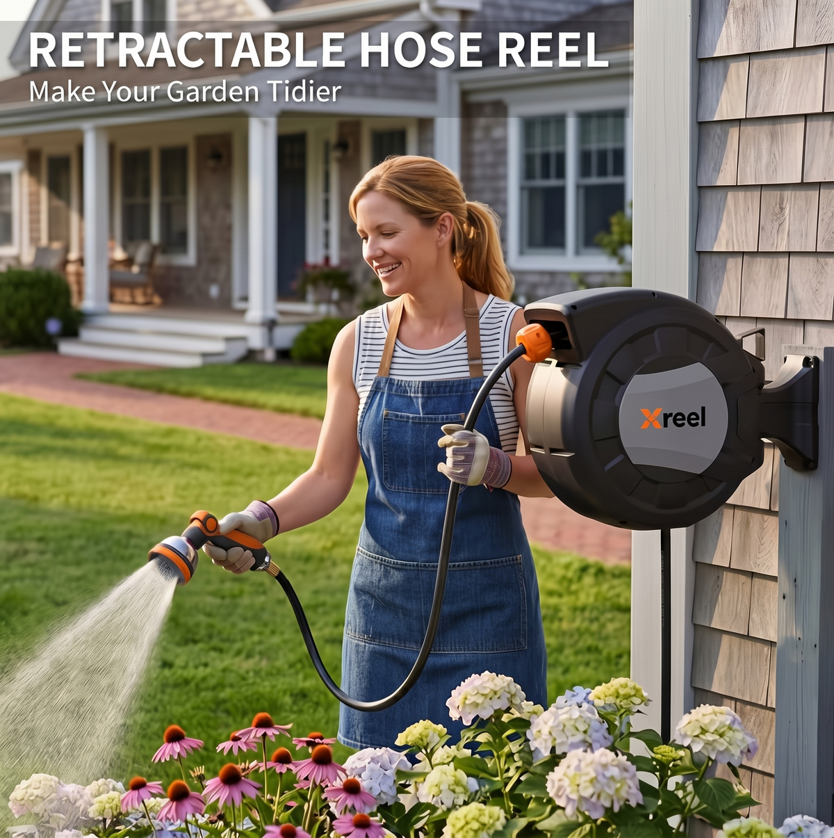 Retractable Garden Hose Reel – Wall Mount Auto Rewind