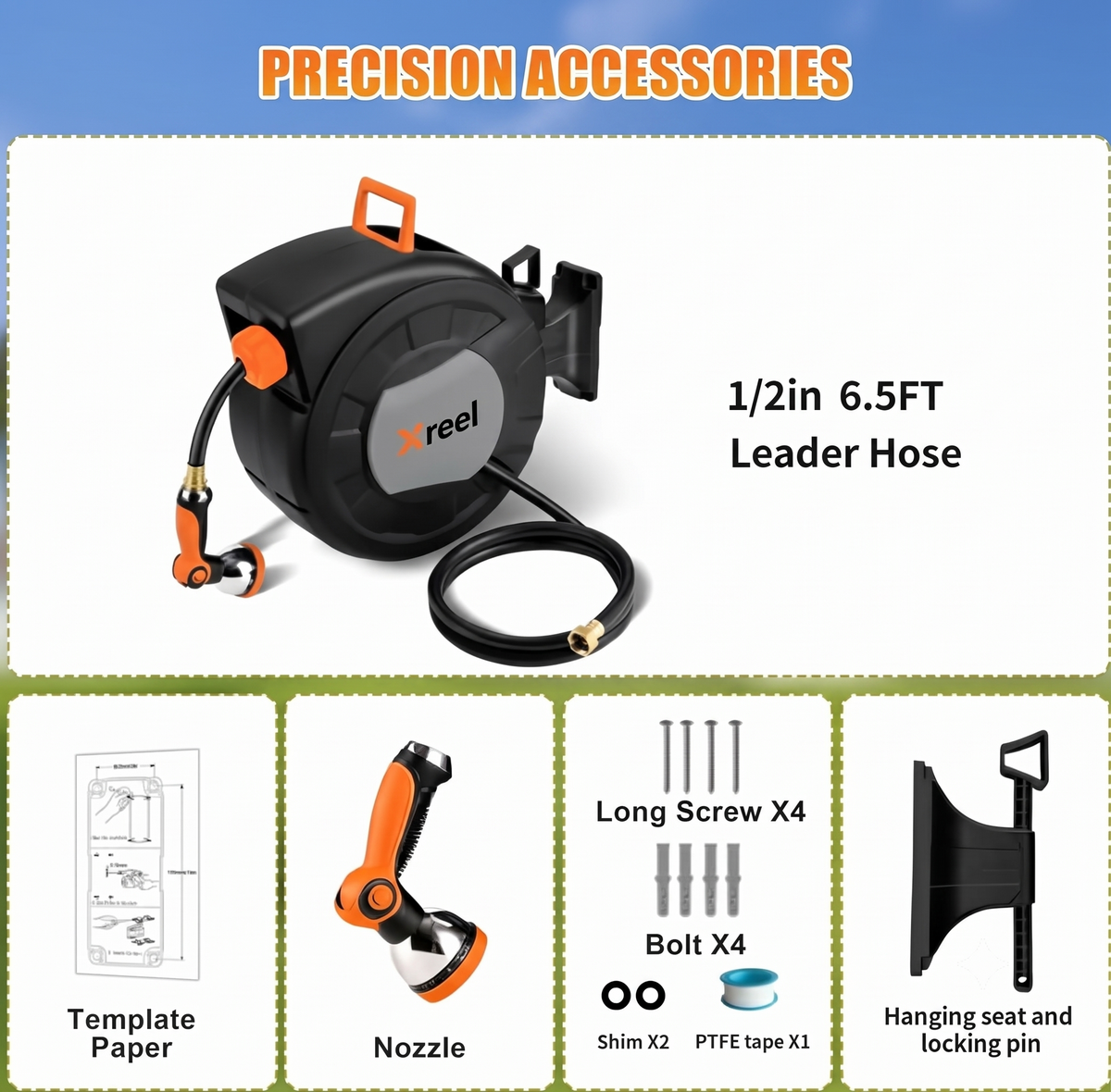 Retractable Garden Hose Reel – Wall Mount Auto Rewind