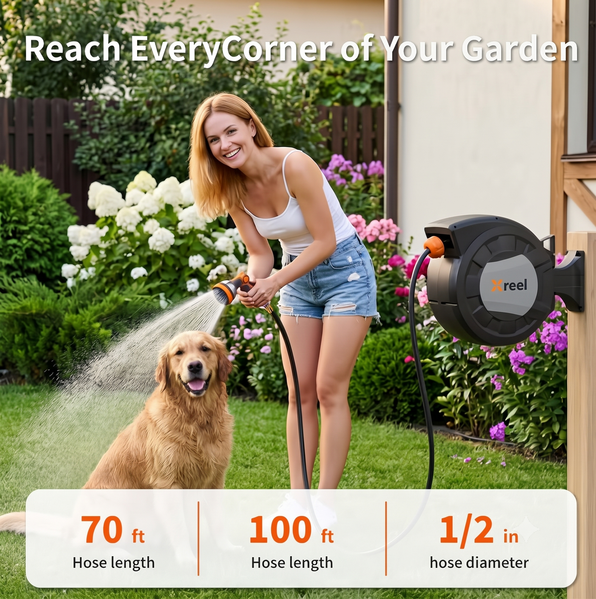 Retractable Garden Hose Reel – Wall Mount Auto Rewind