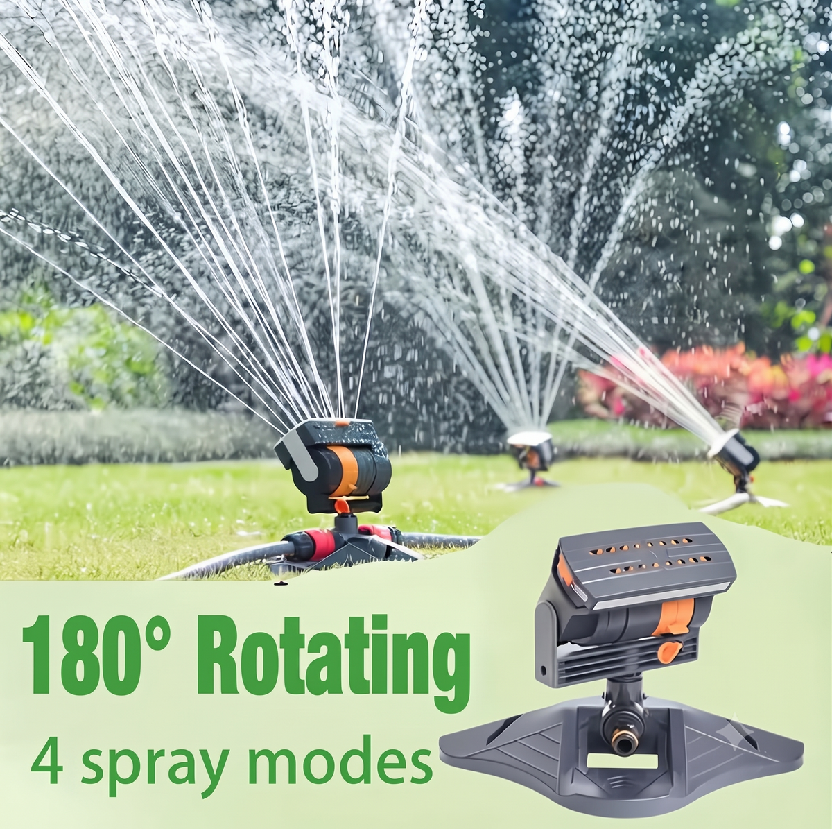 16-Nozzle Rotating Garden Sprinkler – 180° Adjustable Lawn & Garden Watering System