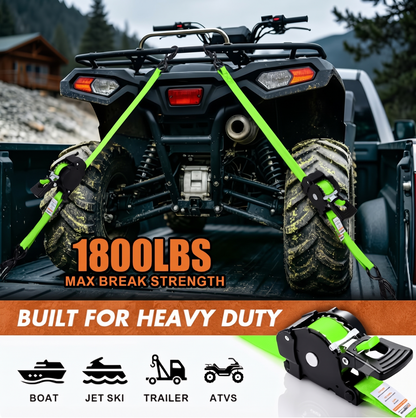 13FT Retractable Ratchet Tie Down Straps, Heavy Duty Self-Retracting Cargo Straps for Truck, Trailer, Motorcycle & Moving