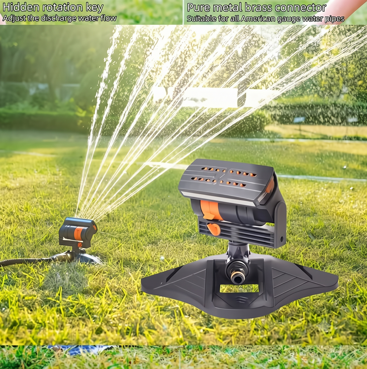 16-Nozzle Rotating Garden Sprinkler – 180° Adjustable Lawn & Garden Watering System