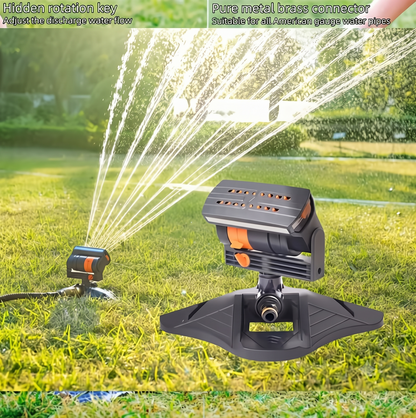 16-Nozzle Rotating Garden Sprinkler – 180° Adjustable Lawn & Garden Watering System
