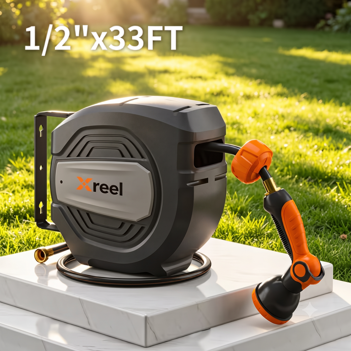 Retractable Garden Hose Reel – Wall Mount Auto Rewind