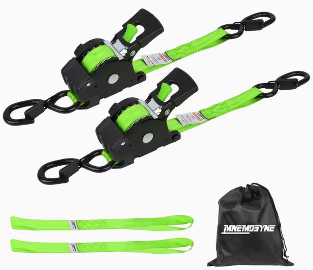 13FT Retractable Ratchet Tie Down Straps, Heavy Duty Self-Retracting Cargo Straps for Truck, Trailer, Motorcycle & Moving